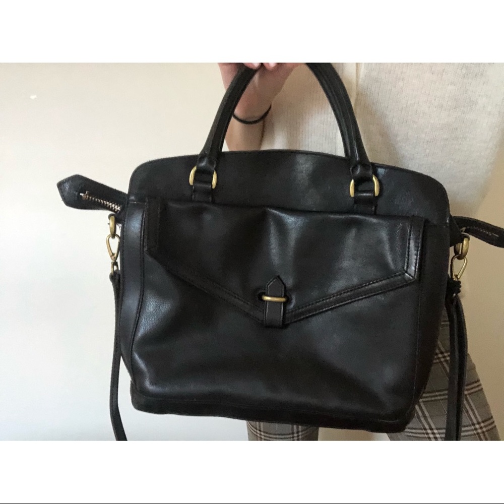 Madewell Black Leather Sloane Satchel